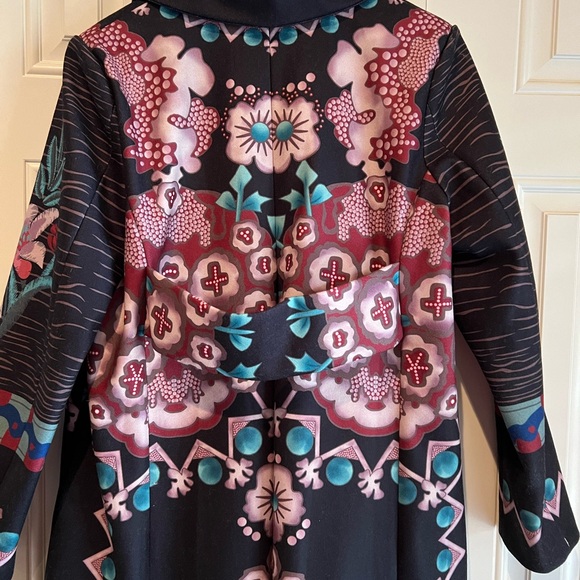 Tendency Ladies XL long coat with lining, black floral - Picture 4 of 12